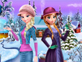 Permainan Elsa and Anna Winter Dress Up