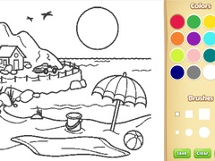 Permainan Beach Coloring Book For Kids