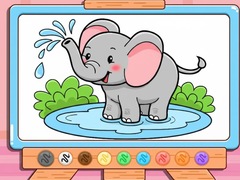 Permainan Coloring Book: Cute Baby Elephant