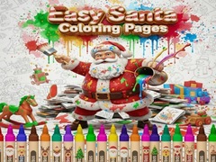 Permainan Easy Santa Coloring Pages