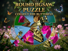 Permainan Round Jigsaw Puzzle - Collect the Butterfly
