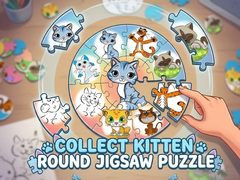 Permainan Round jigsaw Puzzle - Collect Kitten